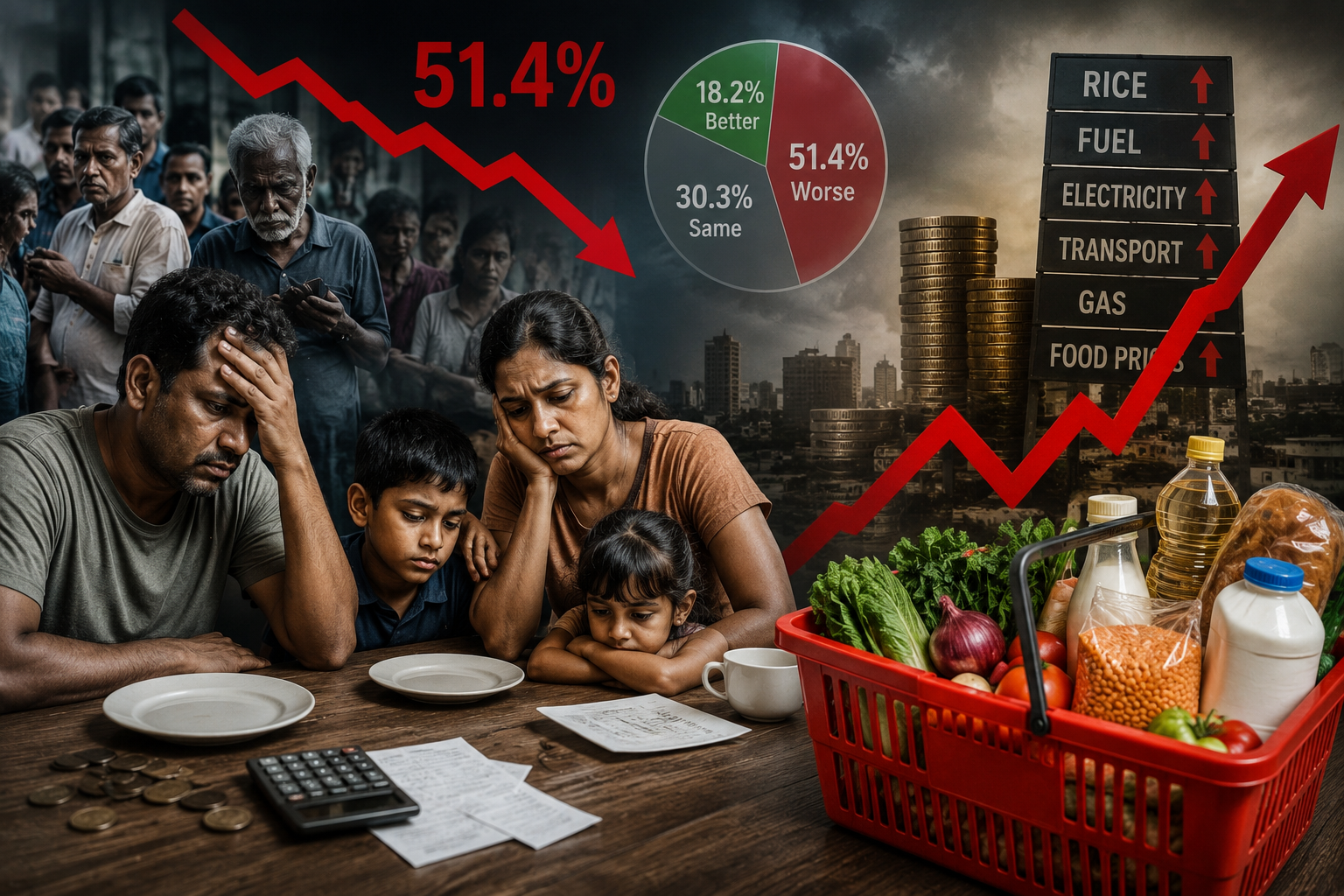 ගෘහස්ථ ආර්ථිකය සියයට පනහ ඉක්මවා කඩා වැටිලා 